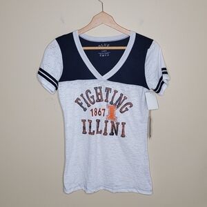 NWT Blue | Fighting Illini Short Sleeve Varsity Burnout Tee